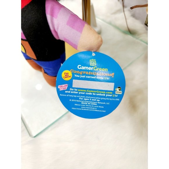 Mexico Lindo Cowboy Plush  With Unused GamerGreen Code Sugar Loaf Toy Pillow - Picture 4 of 4